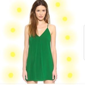 SALE! LGD Little Green dress, halter back, silk